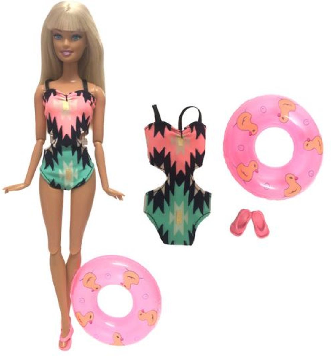 Voor de Pop | Ibiza Girls Bikini Strand Set | voor modepop | Barbie | Poppenkleertjes | Poppenkleren | Poppen accessoires